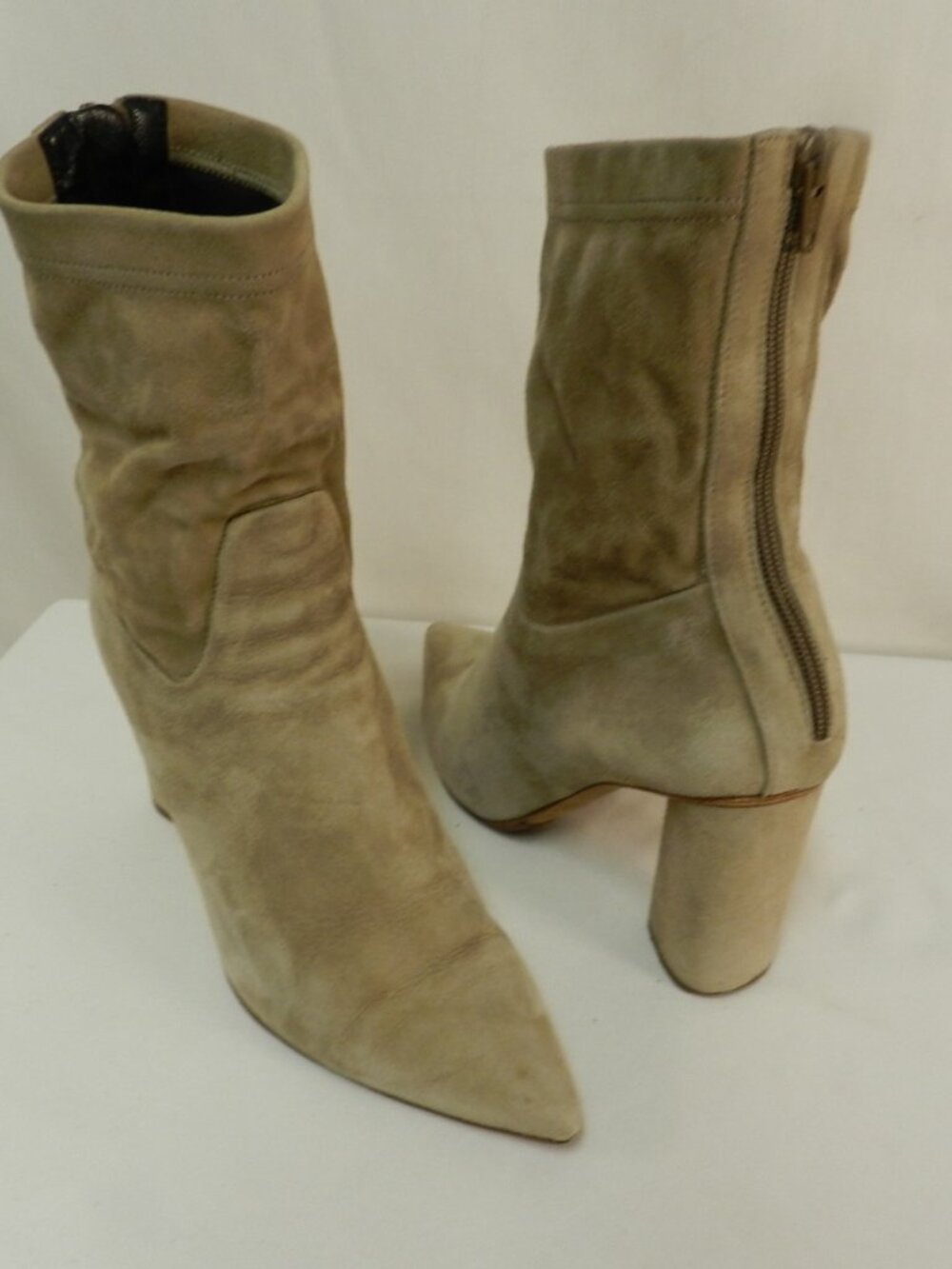 Scanlan Theodore Australia Suede Mid Calf Boots Block Heel Italy Size Sz 39 US 9